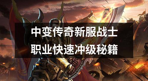 中变传奇新服战士职业快速冲级秘籍
