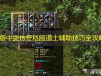 韩版中变传奇私服道士辅助技巧全攻略